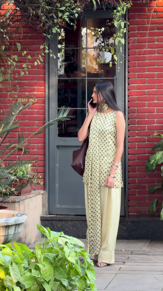 Rennu Top And Farshi Salwar Set With Dupatta