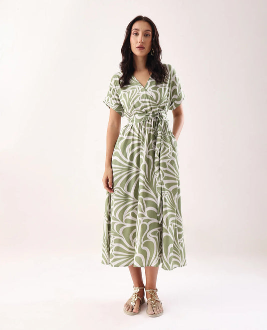 Nori Printed Midi Dress