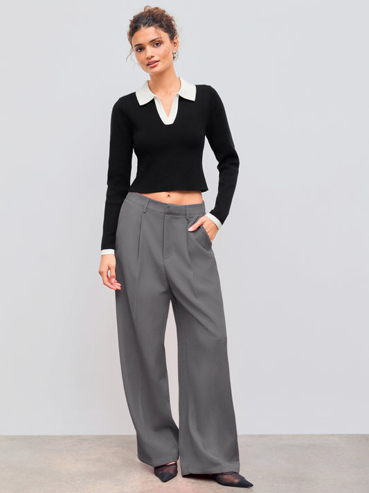 Flowline High Waisted Pleated Straight Leg Pants