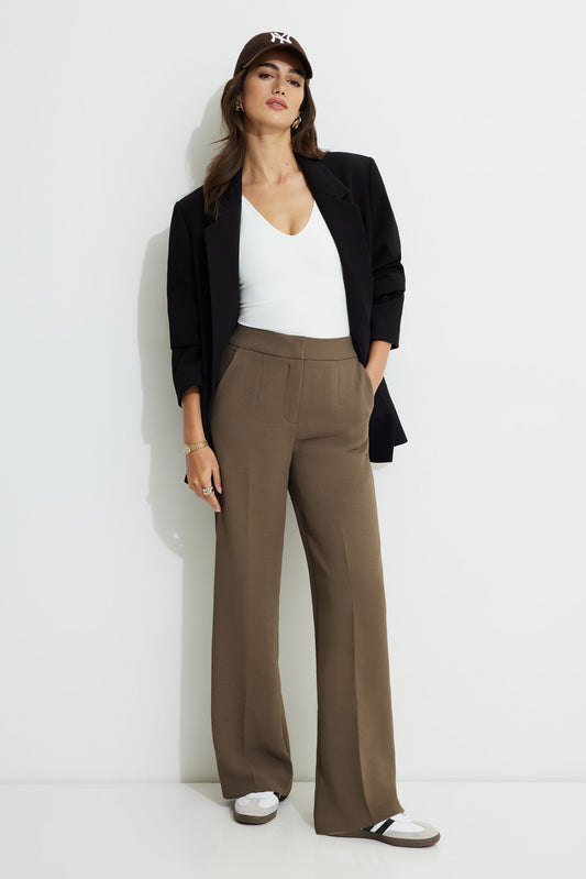 Assembly High Waisted Pleated Straight Leg Pants