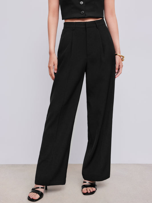 Flowline High Waisted Pleated Straight Leg Pants