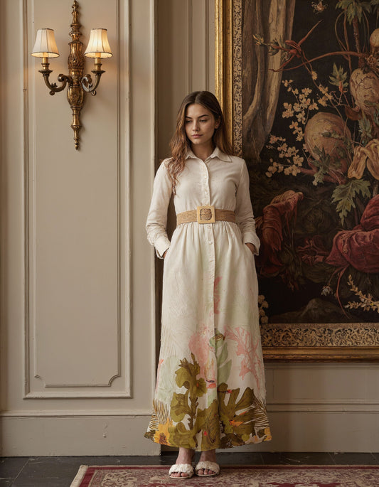 Kaira Tropical Print Maxi Dress