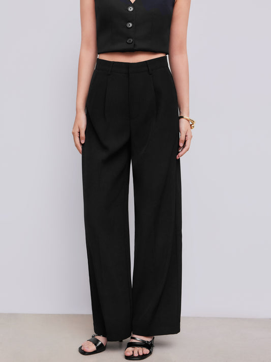 Flowline High Waisted Pleated Straight Leg Pants