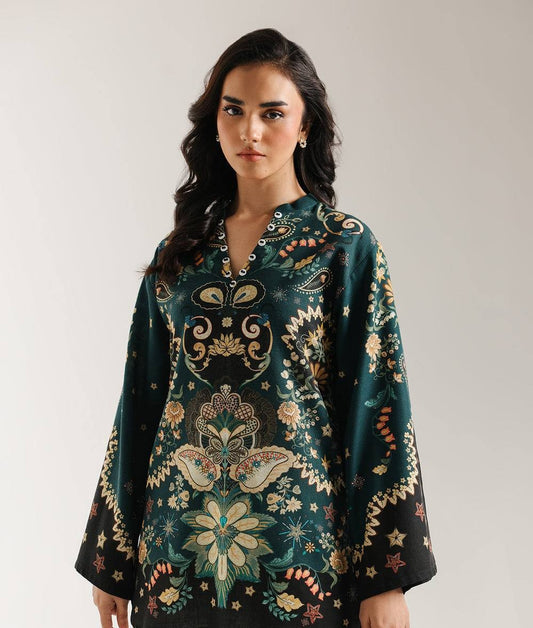 Pyarii Ethnic Printed Top with Black Salwar