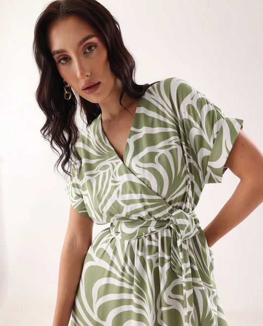 Nori Printed Midi Dress